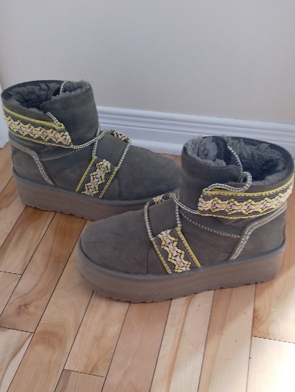 UGG Classic Mini II Braid Platform Boot with Tasman Design, Burnt Olive